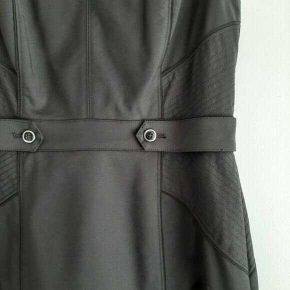 WHBM Classic Defined Waist Sheath Dress Knee Length Black Sz 6 - Picture 6 of 16